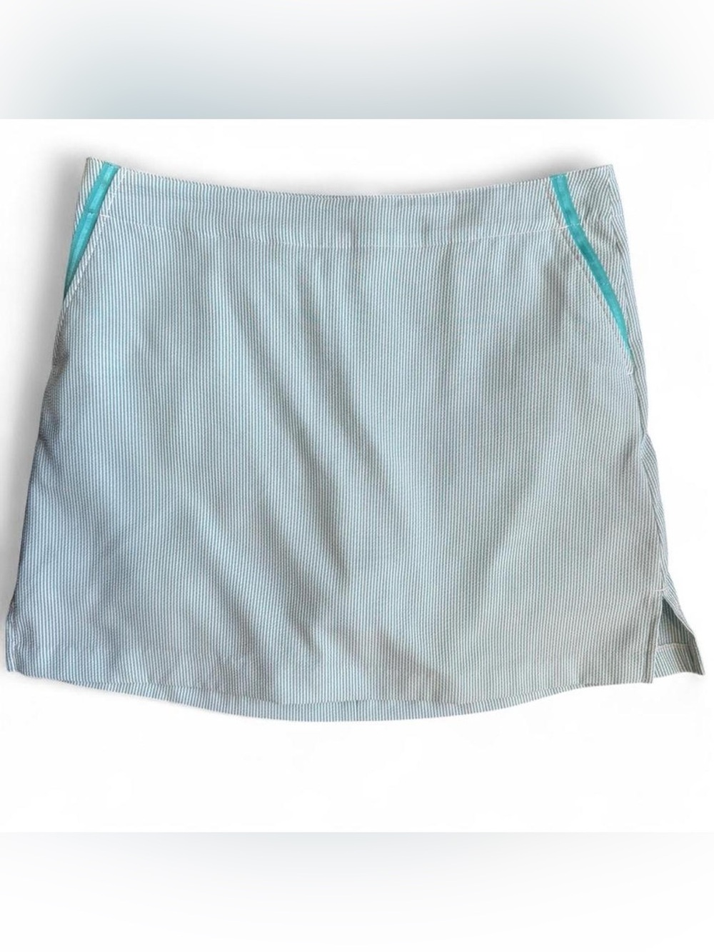 Lady Hagen Teal Sleeveless Polo Top with Light Gray Skort - Picture 3 of 8